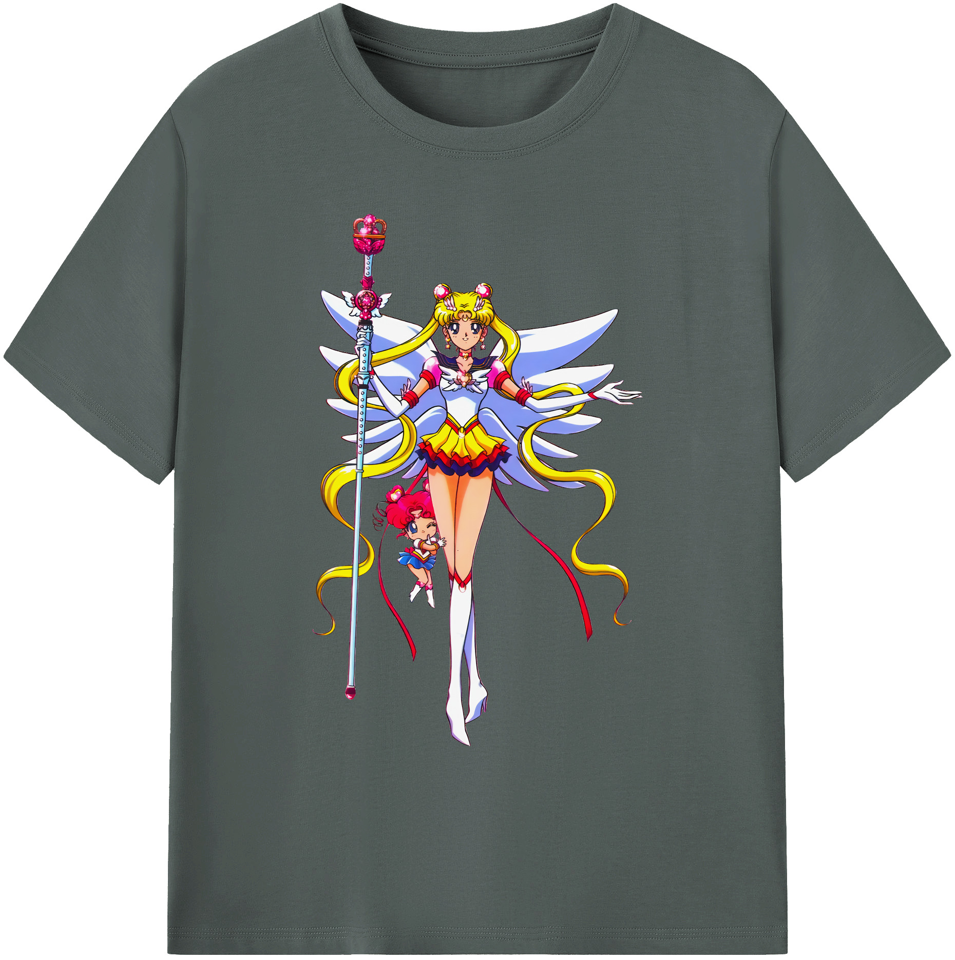 （画像用） 美少女戦士セーラームーン 月野 うさぎ つきの うさぎ Sailor Moon Tsukino Usagi 綿100％ メンズ半袖Tシャツ｜肌触りやわらか＆通気性
